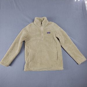 Patagonia Girls' Los Gatos 1/4-Zip Fleece Elk Khaki Pullover Size L (12) Top